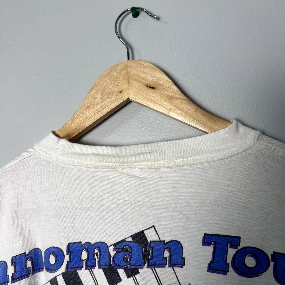 Vintage Elton John Billy Joel T-Shirt Pianoman Face to Face 94 90's Thrashed XL - Picture 4 of 12